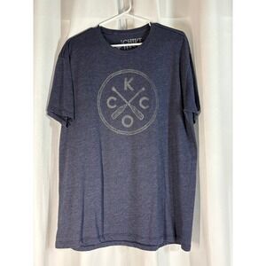 Chive Tees Mens XL KCCO Graphic T-Shirt Heather Navy Blue Oars Logo Tee MC0067